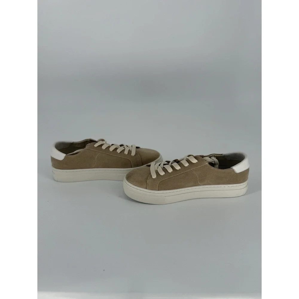 Soludos Sneakers‎ Women's Ibiza Leather Lace Up Beige Tan Suede Coastal Shoes 8
